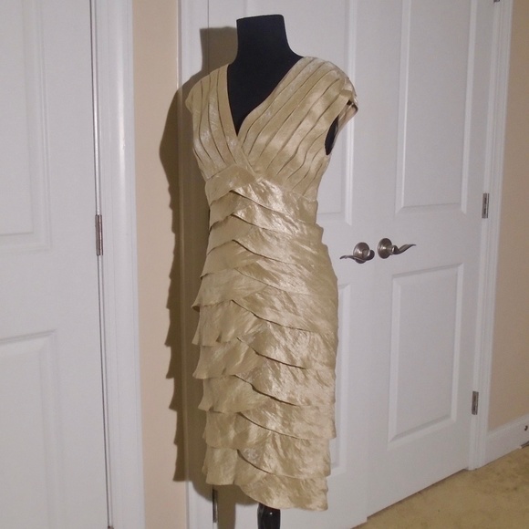 AIDAN MATTOX Niteline Ruffled-Tier Sheath Dress 6 - Picture 5 of 9